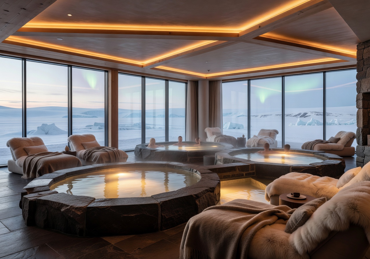 Arctic Light Hotel boutique luxury warm ambient spa pools