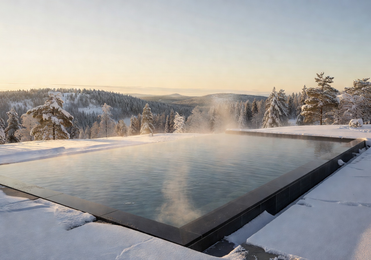 Hotel Iso-Syöte hilltop infinity style spa pool